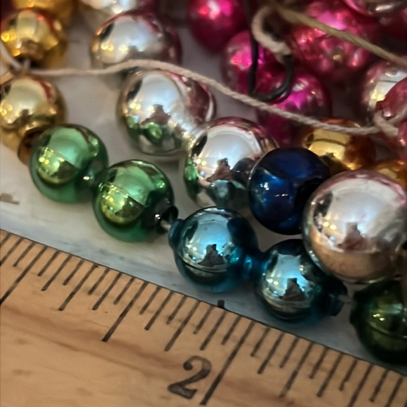 Antique Mercury glass Christmas Colorful Beaded garland - Picture 2 of 6